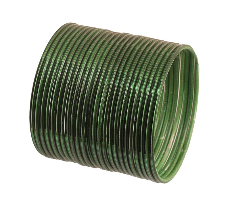 Touchstone Colorful Bangle Collection Modern Pretty Attractive Look Wrist Filler Indian Bollywood Emerald Green Color Thin Designer Jewelry Metal Bangle Bracelets Set Of 24. For Women - Image 1